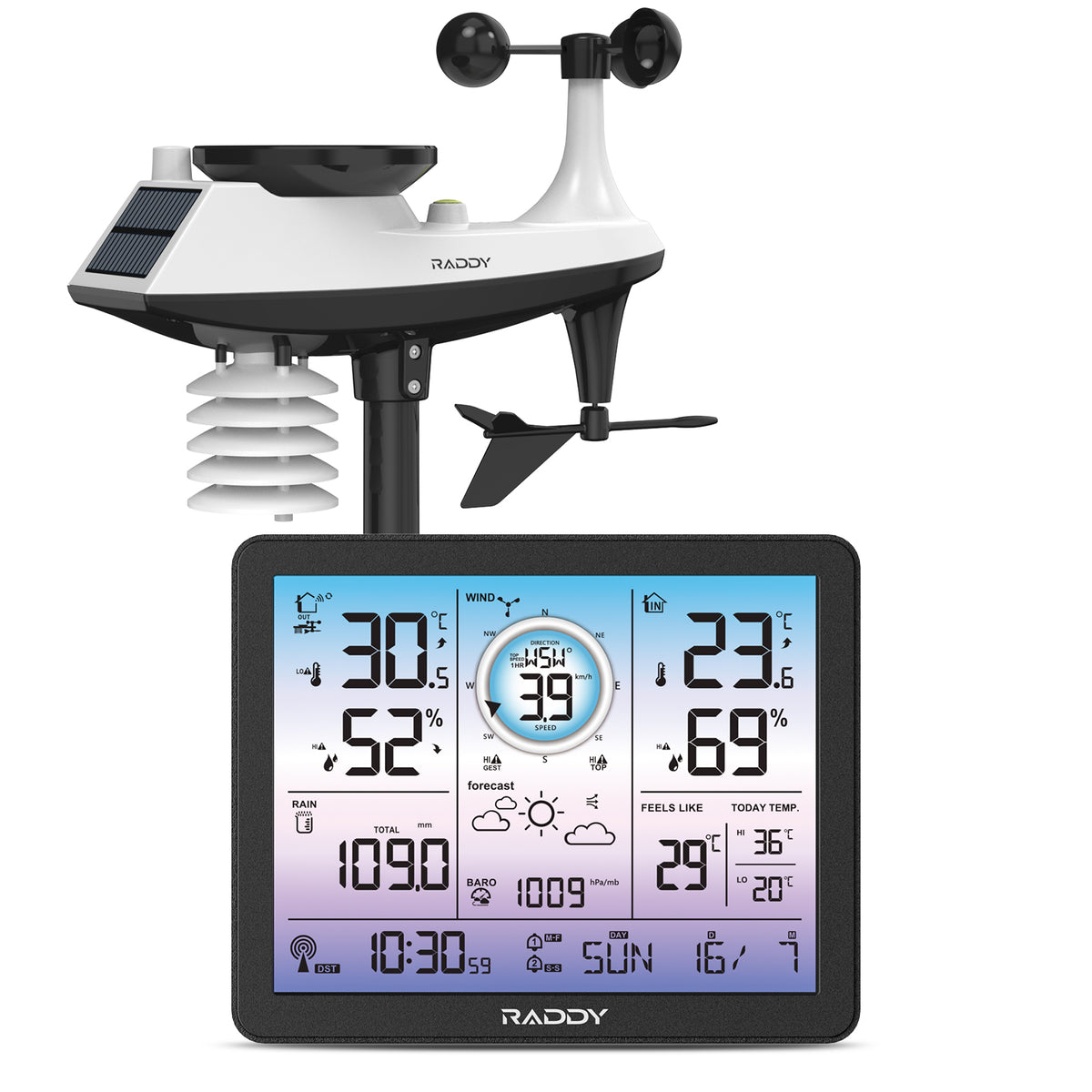 Raddy L7 LoRa Weather Station 1.9 Miles Long Range - Wireless Wi