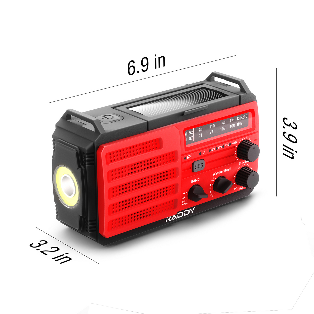 Raddy SL10 Emergency Radio  10000mAh Hand Crank Solar Camping