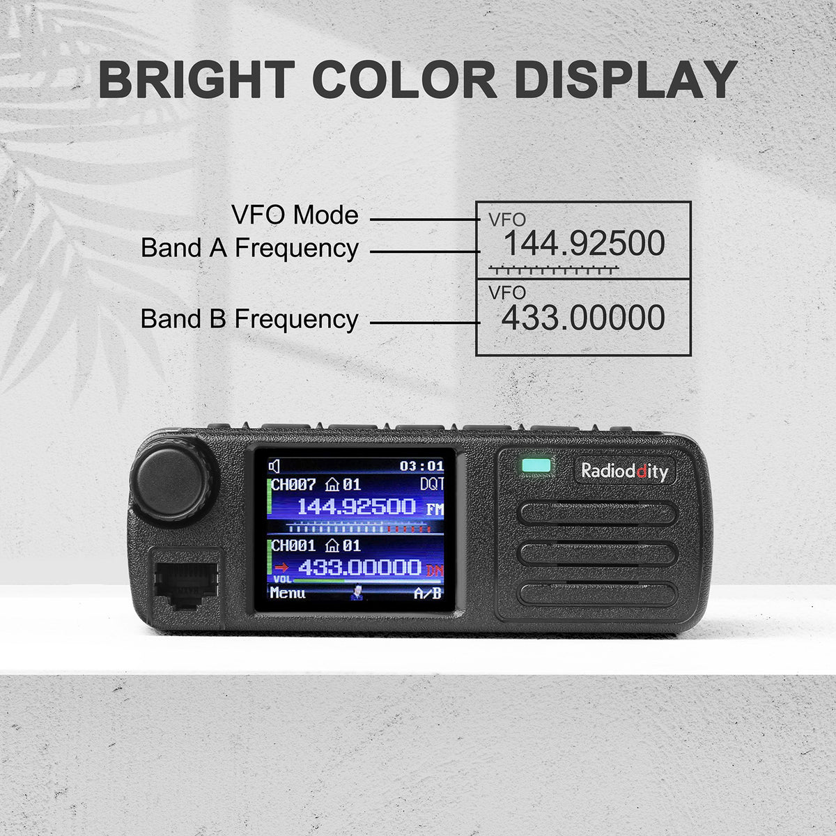 Radioddity DB25-D Mini MRD Mobile Radio | 300K Contacts 20W