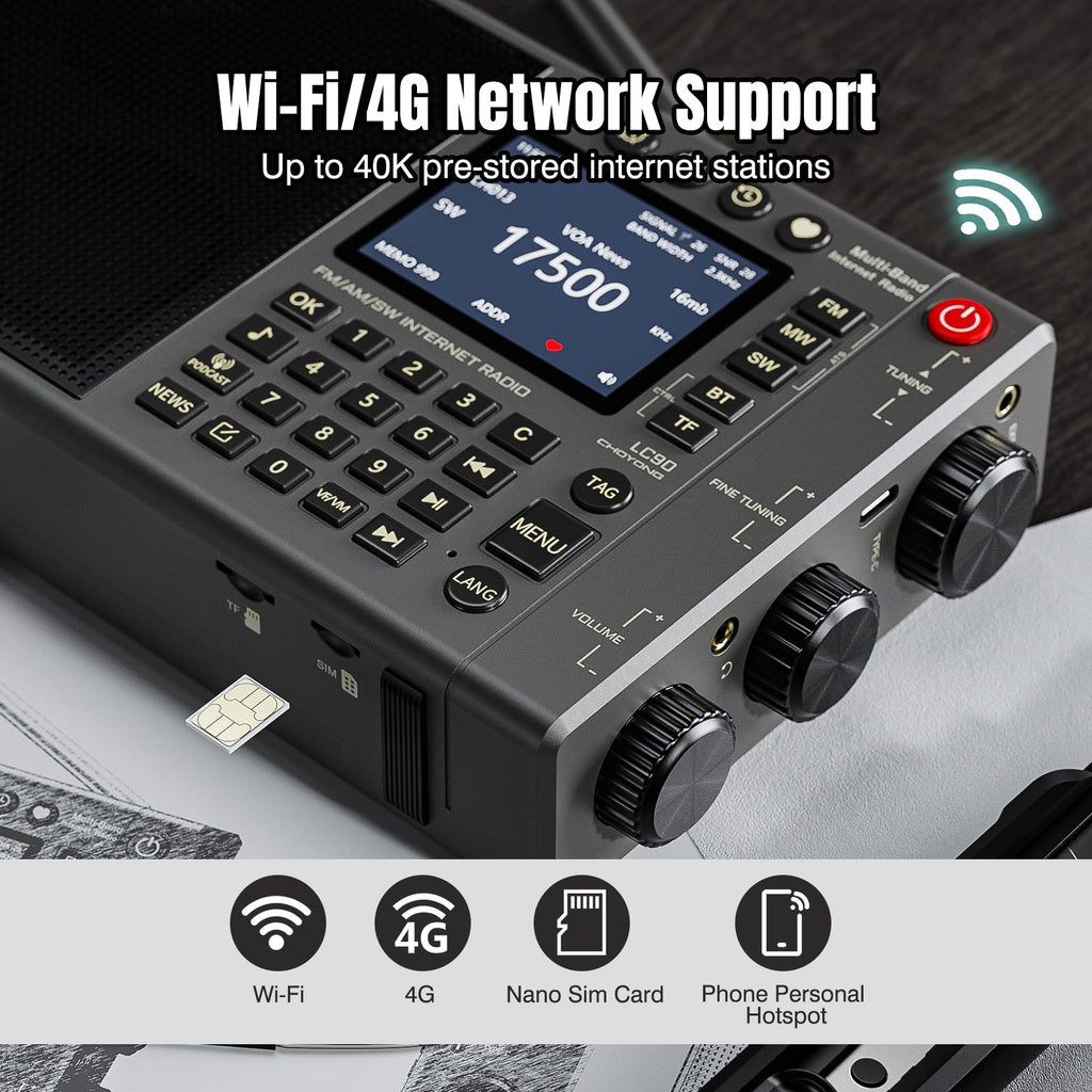Portable Wifi Internet Radio Bluetooth Speaker Multifunctional Fm