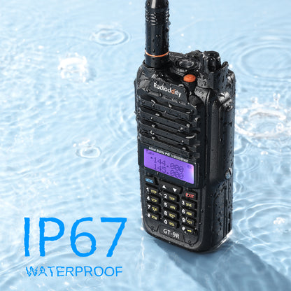 Radioddity GT-9R Dual Band Radio | 5W | IP67 Waterproof | 2000mAh | Customized EU Frequency - Radioddity