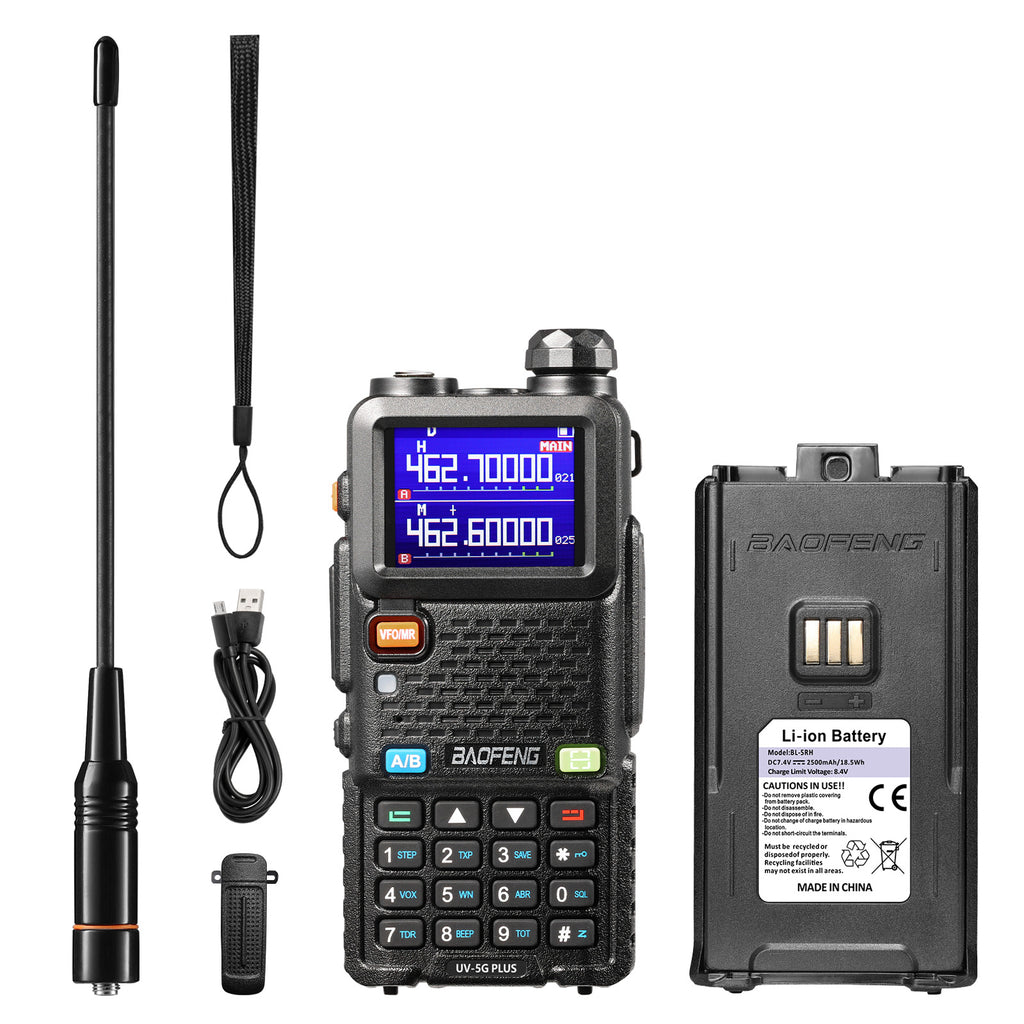 4 Pack BAOFENG UV-5X (UV-5G) GMRS Radio, Long Range Walkie Talkies with 2  Pcs 3800mAh Battery, Two Way Radio with Speaker Mic, GMRS Handheld Radio  for