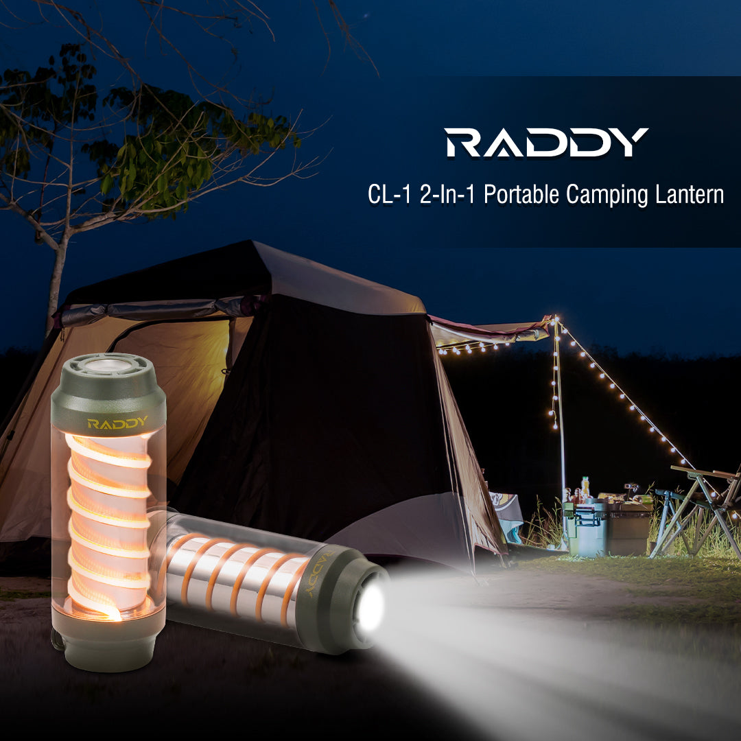 Raddy CL-1 Camping Lantern |  Portable Rechargeable Flashlight | 7 Light Modes | IPX6 Waterproof - Radioddity