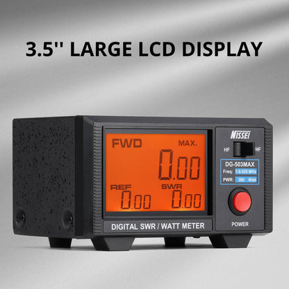 NISSEI  DG-503 Max SWR Meter 3.5" large LCD display 