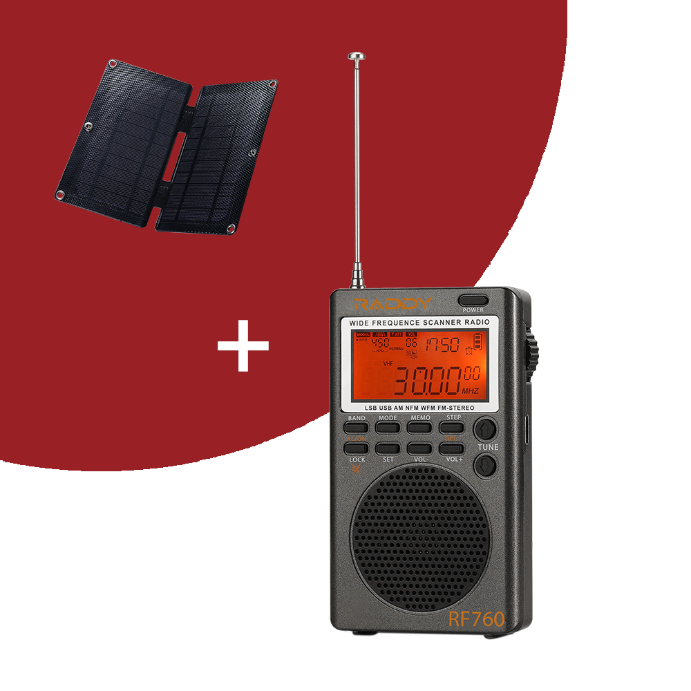 Raddy RF760 Receptor de radio portátil SSB de onda corta con alerta NOAA,  banda completa AM/FM/SW/CB/VHF/UHF/WX/AIR, funciona con pilas, radio  digital