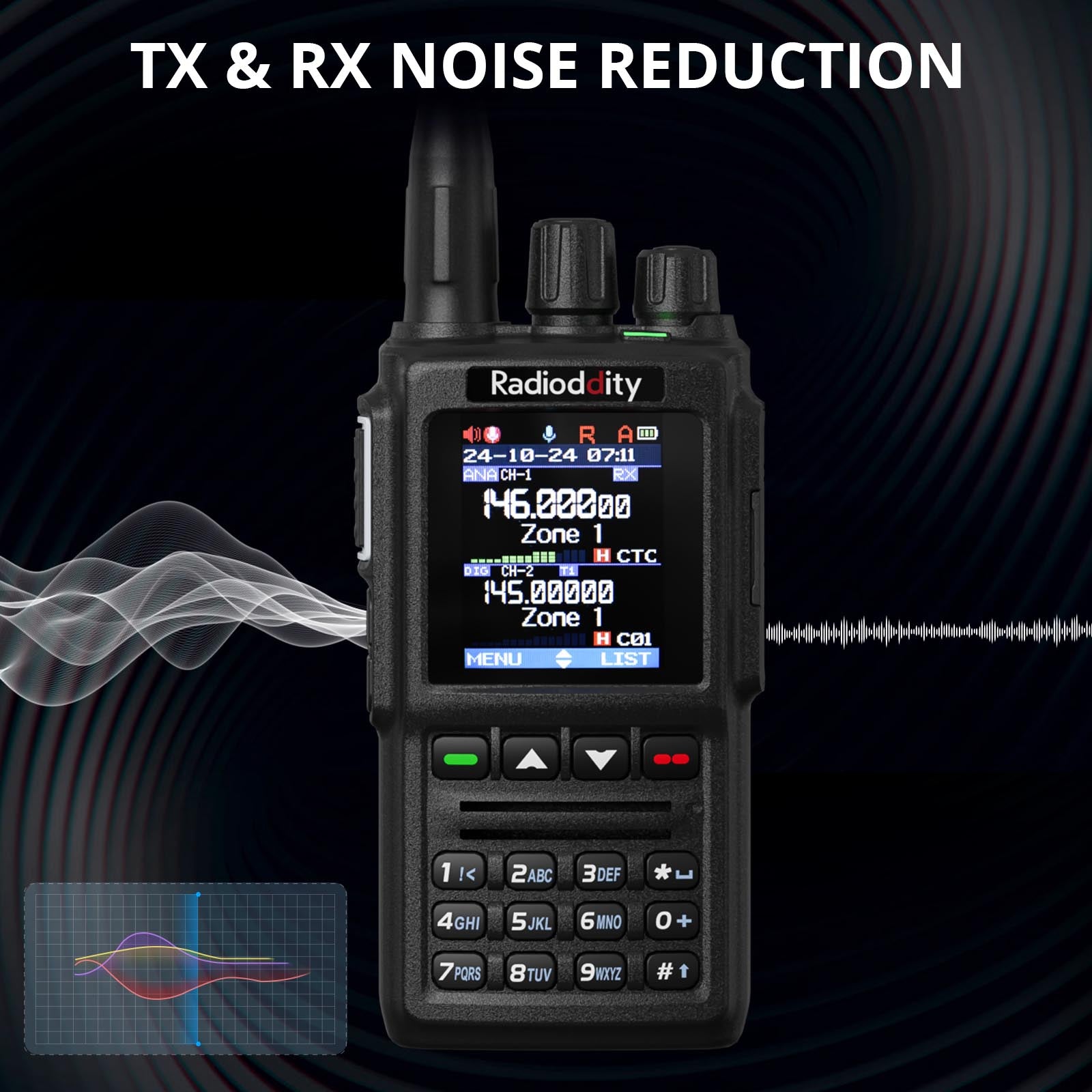 Radioddity GD-168 DMR Handheld Radio TX&RX noise reduction 