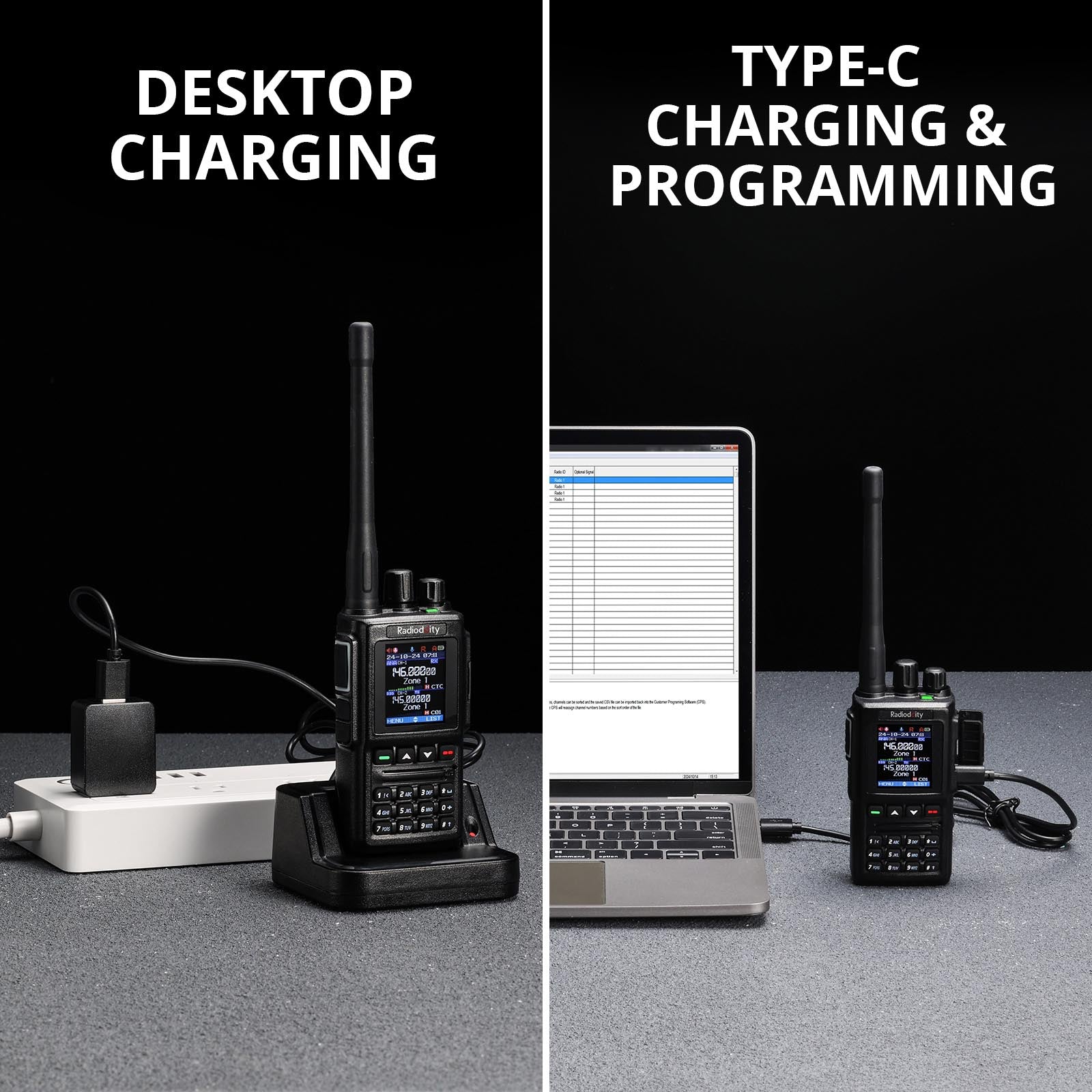 Radioddity GD-168 DMR Handheld Radio type-C charging & programming