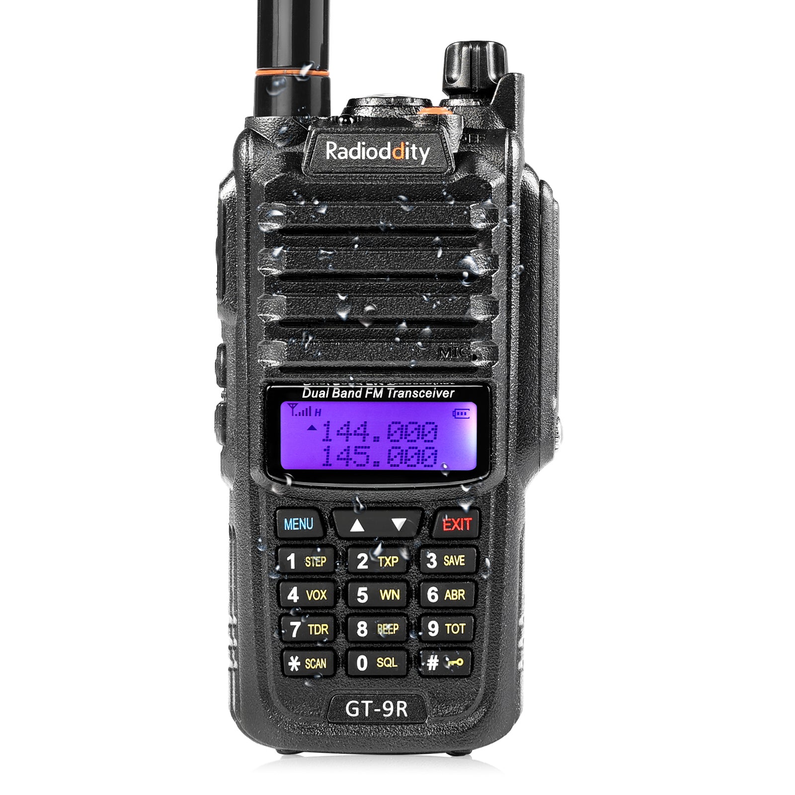 Radioddity GT-9R Dual Band Radio | 5W | IP67 Waterproof | 2000mAh | Customized EU Frequency - Radioddity