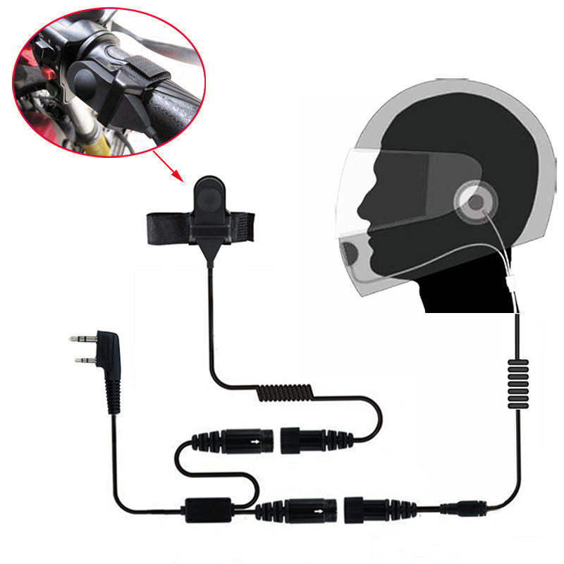 2 PIN Full Face Close Helmet Motorcycle Headset Earpiece | K Plug - Radioddity