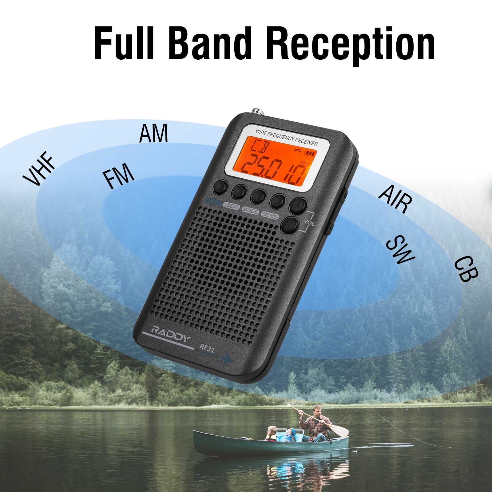 Raddy RF31 Shortwave Radio | Full Band Receiver | FM AM CB SW VHF Air Band | External Antenna [DISCONTINUED] - Radioddity