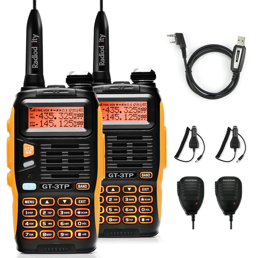 pcs x Baofeng GT-3TP Two Way Radio x Remote Speakers x Progr–  Radioddity
