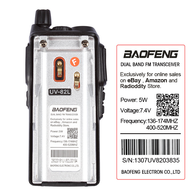 BaoFeng UV-82C Dual-Band 136-174/400-520 MHz FM Ham Two-Way Radio,  Transceiver, HT with Battery, Earpiece, Antenna, Charger