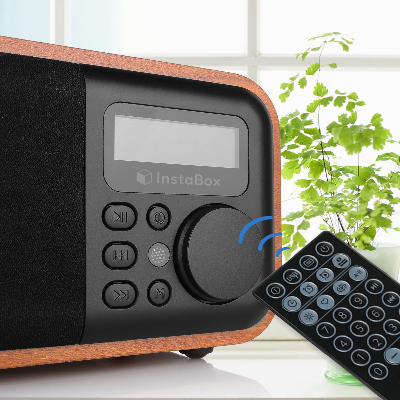 InstaBox i90 Wooden FM Clock Radio & Bluetooth Speaker [DISCONTINUED] - Radioddity