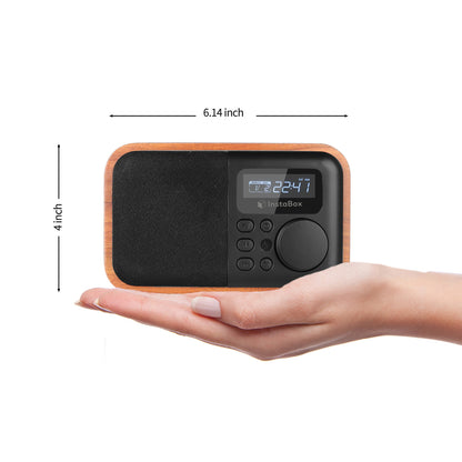 InstaBox i90 Wooden FM Clock Radio & Bluetooth Speaker [DISCONTINUED] - Radioddity