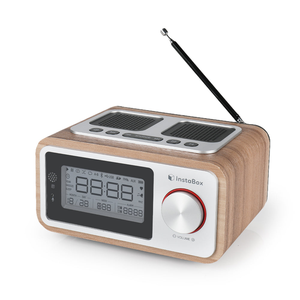 Instabox i30 Wooden Clock Radio & Bluetooth Speaker [DISCONTINUED] - Radioddity