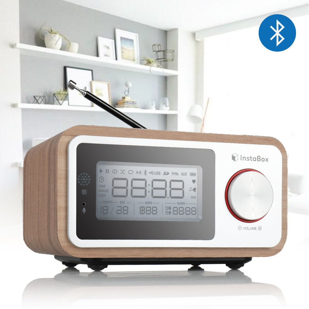 Instabox i30 Wooden Clock Radio & Bluetooth Speaker [DISCONTINUED] - Radioddity