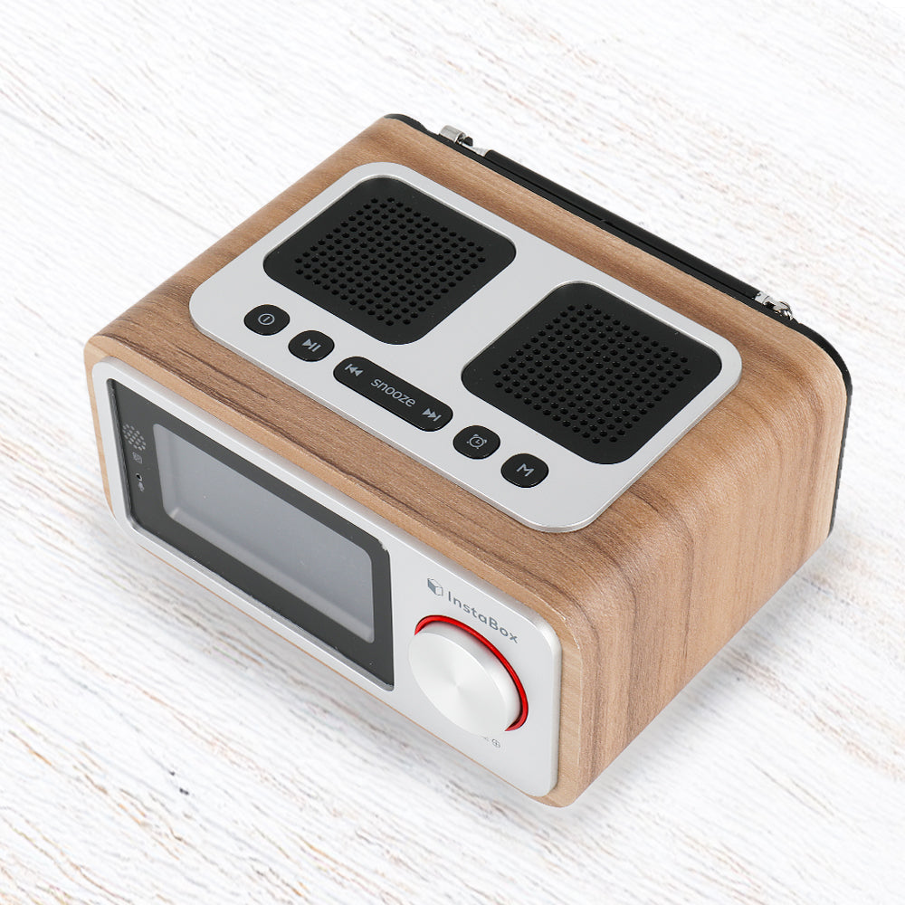 Instabox i30 Wooden Clock Radio & Bluetooth Speaker [DISCONTINUED] - Radioddity