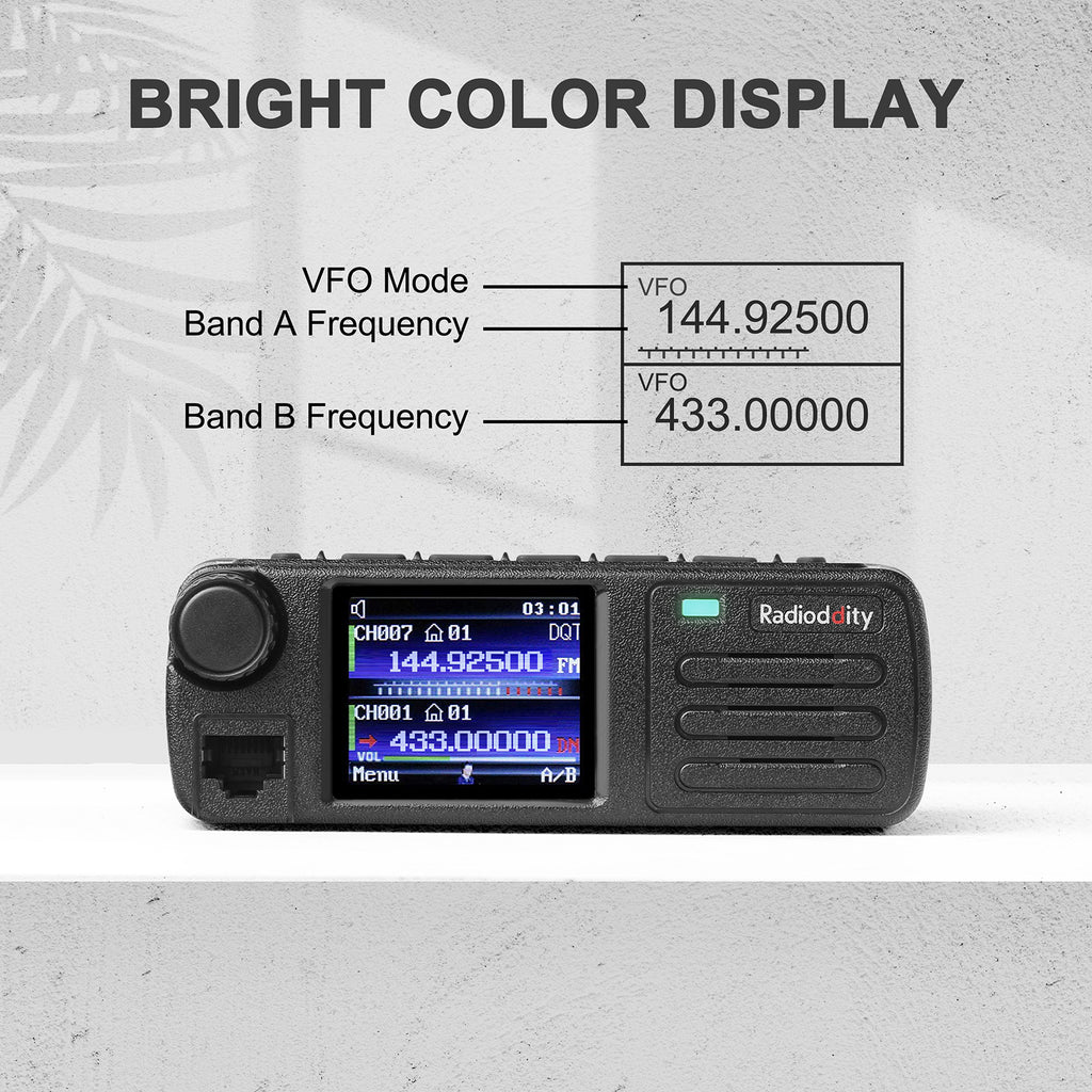 Radioddity DB25-D Mini MRD Mobile Radio 300K Contacts 20W GPS APRS