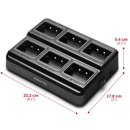 Radioddity GM-30 Six-Way Charger | Multi-Unit Charger Station | Bulk Charger - Radioddity