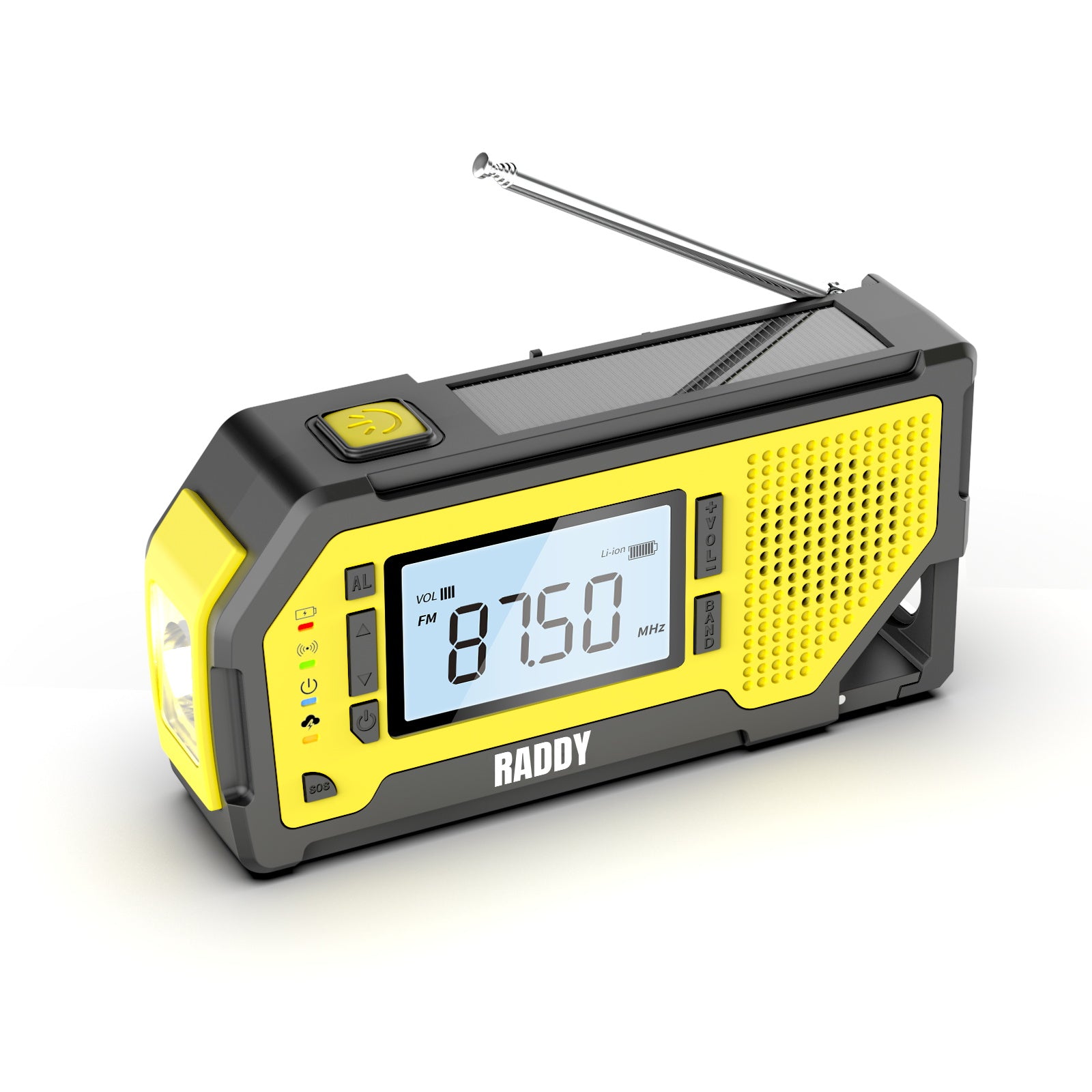 Raddy NW3 Emergency Weather Radio | NOAA Alert | Hand Crank Solar Power - Radioddity