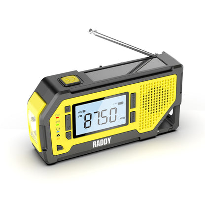 Raddy NW3 Emergency Weather Radio | NOAA Alert | Hand Crank Solar Power - Radioddity