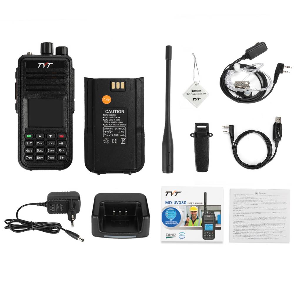 TYT MD-UV380G | Dual Band | GPS DMR | 2000mAh [DISCONTINUED] - Radioddity