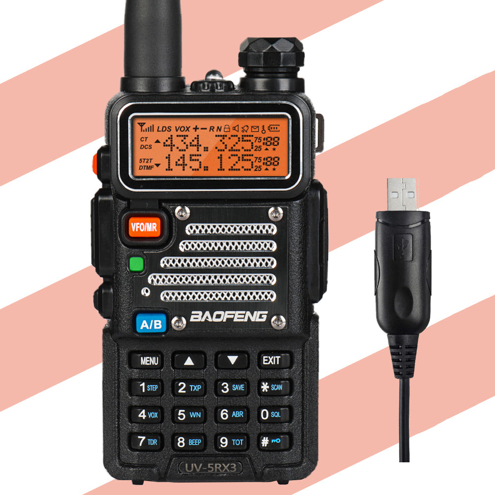 Baofeng x Radioddity UV-5RX3 Tri-band Radio VHF, 1.25M, UHF Amateur Handheld Ham Two Way Radio Walkie Talkie with Earpiece and Programming Cable - 4