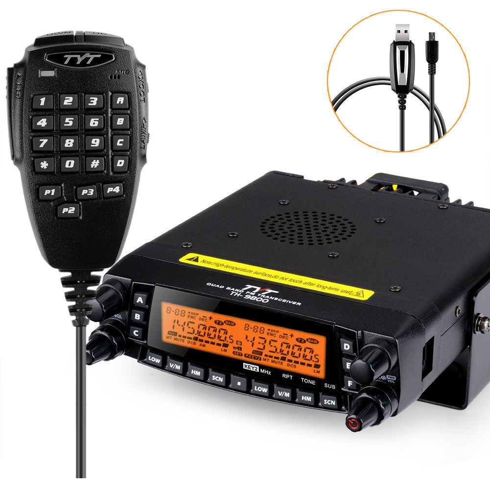 TYT TH-9800 Plus Quad Band Mobile Radio Cross Band Amateur Ham Transceiver with Cable - 2
